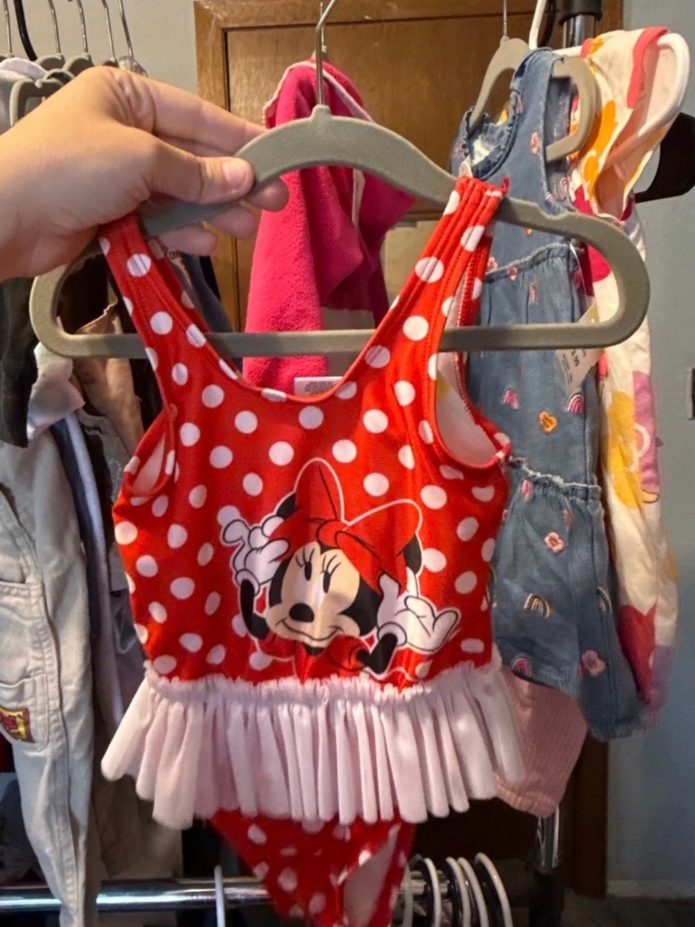 Red Polka Dot Minnie Mouse One-Piece Swimsuit